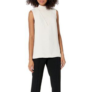 🌻Theory Ribbed "V" Sleeveless Mock Neck Tank Top